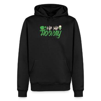 St. Patrick's day Sip Sip Hooray lustiges irisches - Männer Premium Bio Hoodie - Schwarz - Vorne - Nico (187cm)