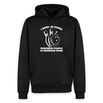 Bowling Bowling Bowling Club Bowling Club - Sweat à capuche Premium bio Homme - noir - Devant - Nico (187cm)