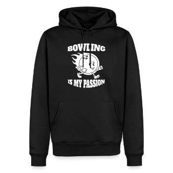 Club de quilles Club de quilles - Sweat à capuche Premium bio Homme - noir - Devant - Nico (187cm)