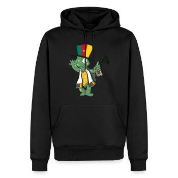 Cameroon Fan Turtle - Men’s Premium Organic Hoodie - black - Front - Nico (187cm)