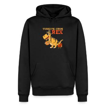 Turkeysaurus Rex Thanksgiving Turkey Dinosaur - Männer Premium Bio Hoodie - Schwarz - Vorne - Nico (187cm)