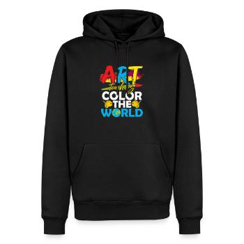 Art Teachers Color The World Education Artist - Männer Premium Bio Hoodie - Schwarz - Vorne - Nico (187cm)