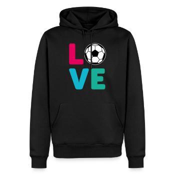 Love Fußball lustiges funny Design Tshirt - Männer Premium Bio Hoodie - Schwarz - Vorne - Nico (187cm)