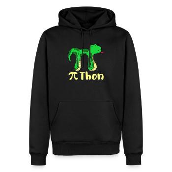 Drôle serpent pi jour math python science blague - Sweat à capuche Premium bio Homme - noir - Devant - Nico (187cm)
