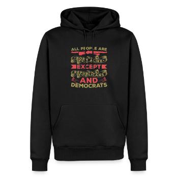 ALL PEOPLE ARE BORN ALIKE EXCEPT REPUBLICANS AND - Men’s Premium Organic Hoodie - black - Front - Nico (187cm)