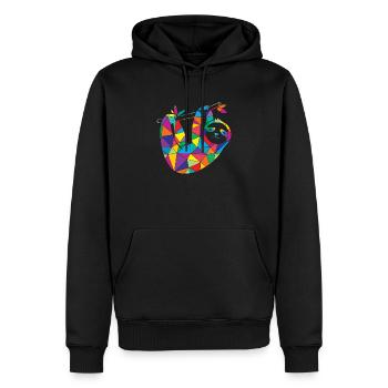 Low Poly Sloth Geometry Poly Paresseux - Sweat à capuche Premium bio Homme - noir - Devant - Nico (187cm)