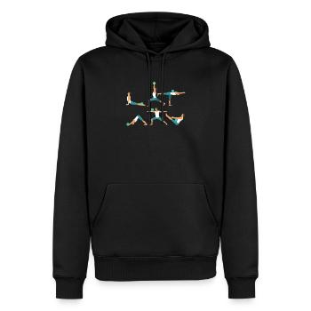 Bowling Yoga - Sweat à capuche Premium bio Homme - noir - Devant - Nico (187cm)