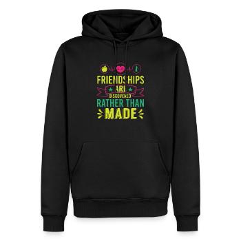 FREUNDSCHAFTEN WERDEN EHER ENTDECKT ALS GESCHLOSSEN - Männer Premium Bio Hoodie - Schwarz - Vorne - Nico (187cm)