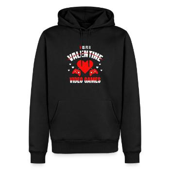 V ist für Videospiele Gamer Valentinstag lustiges Geschenk - Männer Premium Bio Hoodie - Schwarz - Vorne - Nico (187cm)