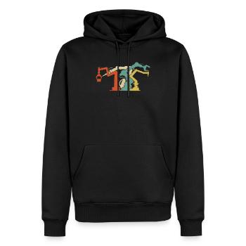 Robot Robotics Engineer Retro - Men’s Premium Organic Hoodie - black - Front - Nico (187cm)