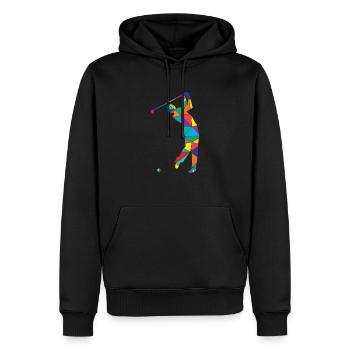 Golfers Polygon Golfer Golf - Men’s Premium Organic Hoodie - black - Front - Nico (187cm)