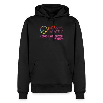 Assistant orthophoniste - Sweat à capuche Premium bio Homme - noir - Devant - Nico (187cm)