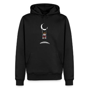 Dracula sur Moon Swing Costume d’Halloween - Sweat à capuche Premium bio Homme - noir - Devant - Nico (187cm)