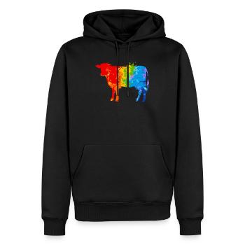 Cow Splash Art Farmer Animal Lovers - Sweat à capuche Premium bio Homme - noir - Devant - Nico (187cm)