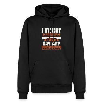 I'VE GOT NOTHING TO SAY ANY QUESTIONS - Men’s Premium Organic Hoodie - black - Front - Nico (187cm)