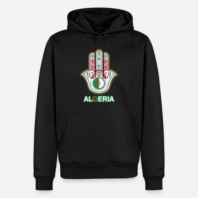 J'aime l'Algérie - La main de fatma - Sweat à capuche Premium bio Homme - noir