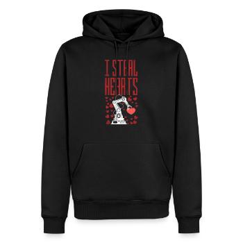 Robot Robotics Engineer Valentines - Men’s Premium Organic Hoodie - black - Front - Nico (187cm)