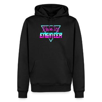 Robot Robotique Ingénieur Rétro - Sweat à capuche Premium bio Homme - noir - Devant - Nico (187cm)