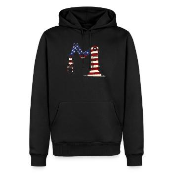 Ingénieur en robotique robotique américain - Sweat à capuche Premium bio Homme - noir - Devant - Nico (187cm)