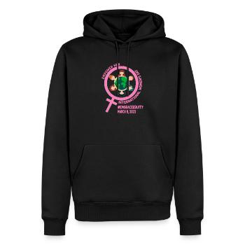 Journée internationale de la femme : Empower Her Embrace Equ - Sweat à capuche Premium bio Homme - noir - Devant - Nico (187cm)