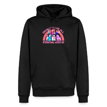 Journée internationale de la femme : l’équacité pour toutes les femmes - Sweat à capuche Premium bio Homme - noir - Devant - Nico (187cm)