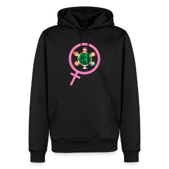 Journée internationale de la femme Embrassons l’équité - Sweat à capuche Premium bio Homme - noir - Devant - Nico (187cm)