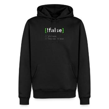 ! Faux drôle Programmeur de codage Développeur informatique - Sweat à capuche Premium bio Homme - noir - Devant - Nico (187cm)