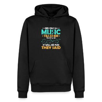Devenez professeur de musique qu’ils ont dit Notes Instruments - Sweat à capuche Premium bio Homme - noir - Devant - Nico (187cm)