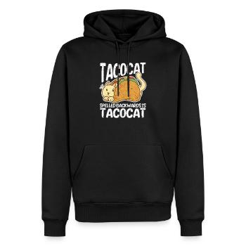 Drôle intéressant Tacocat mignon à l’envers - Sweat à capuche Premium bio Homme - noir - Devant - Nico (187cm)