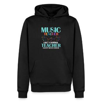 Music Teacher Like A Normal Teacher Except Much Co - Männer Premium Bio Hoodie - Schwarz - Vorne - Nico (187cm)