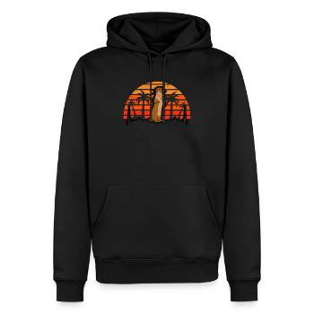 Otter Herzschlag Retro Fischotter Vintage Seeotter - Männer Premium Bio Hoodie - Schwarz - Vorne - Nico (187cm)