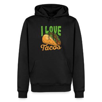 J’adore les tacos Cinco de Mayo Cuisine mexicaine - Sweat à capuche Premium bio Homme - noir - Devant - Nico (187cm)