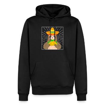 Le paresseux mange du taco mexicain cinco de mayonnaise - Sweat à capuche Premium bio Homme - noir - Devant - Nico (187cm)