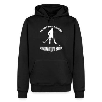 Hockey sur gazon Joueur de hockey Cadeau Floorball - Sweat à capuche Premium bio Homme - noir - Devant - Nico (187cm)
