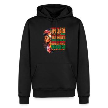 BLM Melanin Pride Ne vous excusez jamais pour vos Black S - Sweat à capuche Premium bio Homme - noir - Devant - Nico (187cm)