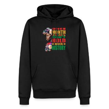 Mois de l’histoire des Noirs afro-américains de la fierté BLM - Sweat à capuche Premium bio Homme - noir - Devant - Nico (187cm)