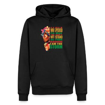 Femme afro-africaine Retour Mois Hisoire - Sweat à capuche Premium bio Homme - noir - Devant - Nico (187cm)