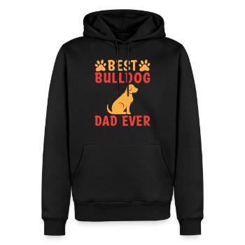 BESTER BULLDOGGEN-VATER ALLER ZEITEN - Männer Premium Bio Hoodie - Schwarz - Vorne - Nico (187cm)
