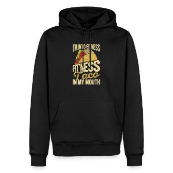 Je suis en Fitness Fit’ness Taco dans ma bouche - Sweat à capuche Premium bio Homme - noir - Devant - Nico (187cm)