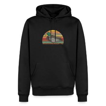Ducks Retro Duck Breeder Vintage - Men’s Premium Organic Hoodie - black - Front - Nico (187cm)