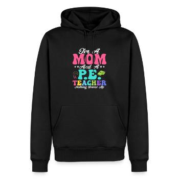 Je suis une maman et un professeur de l’éducation physique Rien ne me fait peur Scho - Sweat à capuche Premium bio Homme - noir - Devant - Nico (187cm)
