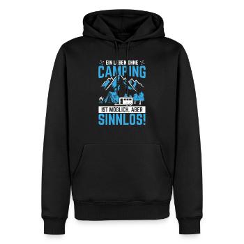 Ein Leben Ohne Camping Ist Moglich Aber Sinnlos - Männer Premium Bio Hoodie - Schwarz - Vorne - Nico (187cm)