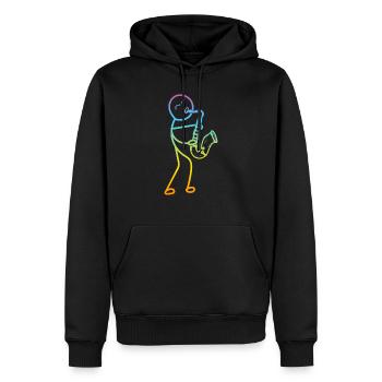 Saxophone Stick Figure Saxophone Player Sax Player - Männer Premium Bio Hoodie - Schwarz - Vorne - Nico (187cm)