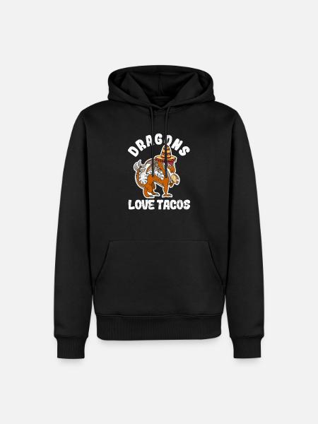 Lohikäärmeet rakastavat tacoja Cinco De Mayo meksikolaista ruokaa - Premium luomulaatuinen miesten huppari - musta