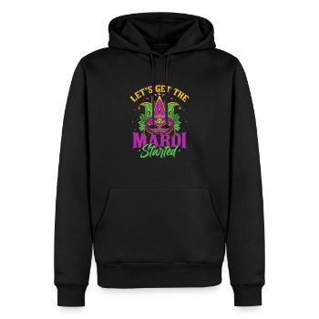 Let's Get The Mardi Started Mardi Gras Parade - Men’s Premium Organic Hoodie - black - Front - Nico (187cm)