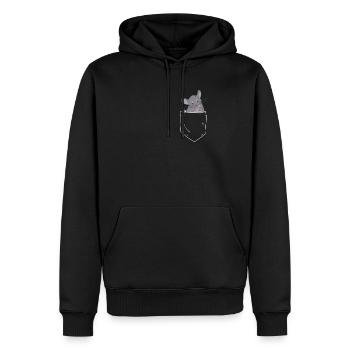 Chinchilla in Brusttasche - Männer Premium Bio Hoodie - Schwarz - Vorne - Nico (187cm)
