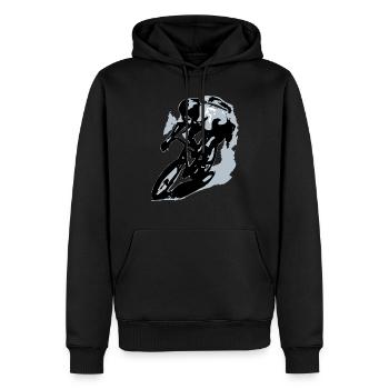Der Radfahrer - Männer Premium Bio Hoodie - Schwarz - Vorne - Nico (187cm)