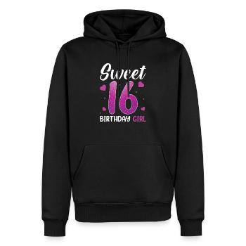 Sweet 16 BIRTHDAY GIRL - Männer Premium Bio Hoodie - Schwarz - Vorne - Nico (187cm)