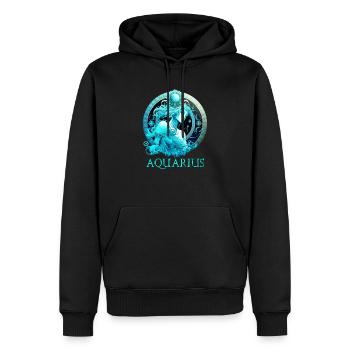 Embrassez votre identité Verseau: Aquarius Pride Zod - Sweat à capuche Premium bio Homme - noir - Devant - Nico (187cm)