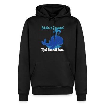 Blauer Karneval Wal - Männer Premium Bio Hoodie - Schwarz - Vorne - Nico (187cm)